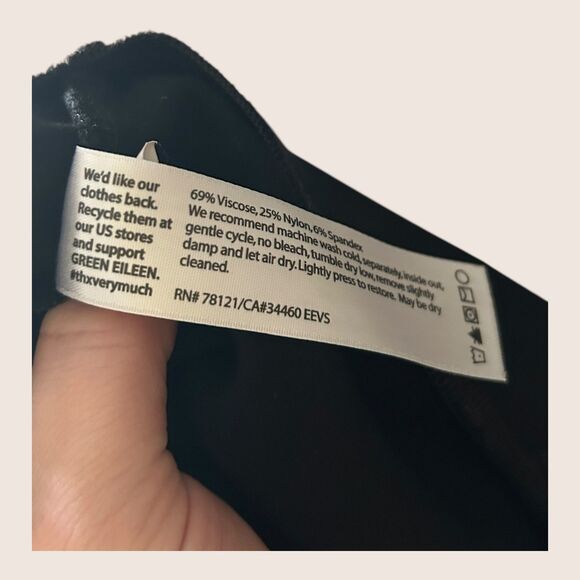 🖤 EILEEN FISHER VISCOSE STRETCH PONTE PANTS BLACK SMALL - Picture 4 of 5